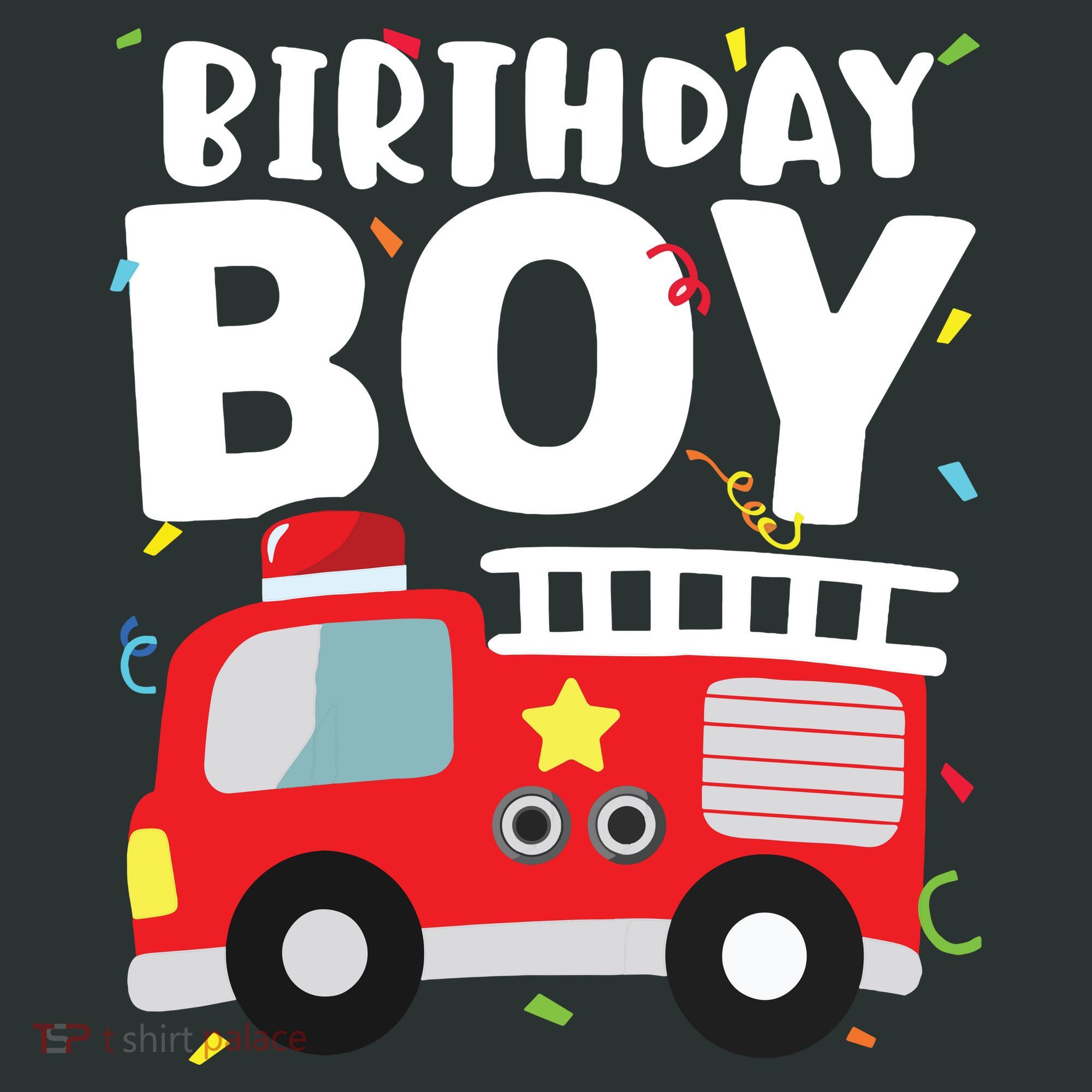 Kids Birthday Boy Fire Truck Party Firefighter Theme Sweatshirt