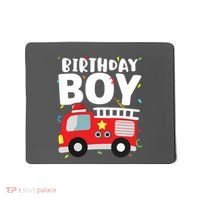 Kids Birthday Boy Fire Truck Party Firefighter Theme Mousepad thumb 0