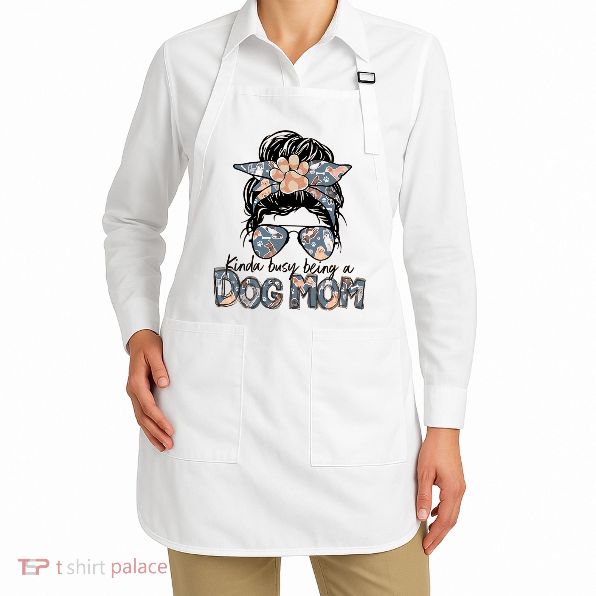 Kinda Busy Being A Dog Mom Funny Dog Lover Apron