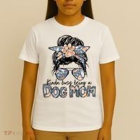 Kinda Busy Being A Dog Mom Funny Dog Lover T-Shirt thumb 4