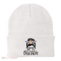 Kinda Busy Being A Dog Mom Funny Dog Lover Beanie thumb 0