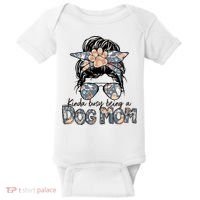 Kinda Busy Being A Dog Mom Funny Dog Lover Baby Bodysuit thumb 0