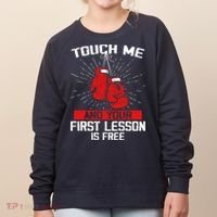 Kick Boxer Boxing Coach Funny Kick Boxing Lover Saying Women's Sweatshirt thumb 0