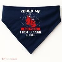 Kick Boxer Boxing Coach Funny Kick Boxing Lover Saying USA-Made Doggie Bandana thumb 0