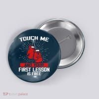 Kick Boxer Boxing Coach Funny Kick Boxing Lover Saying Button thumb 0