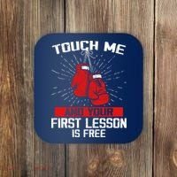 Kick Boxer Boxing Coach Funny Kick Boxing Lover Saying Coaster thumb 0