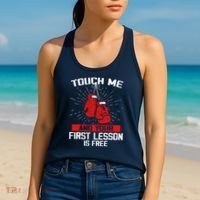 Kick Boxer Boxing Coach Funny Kick Boxing Lover Saying Women's Tank Top thumb 2
