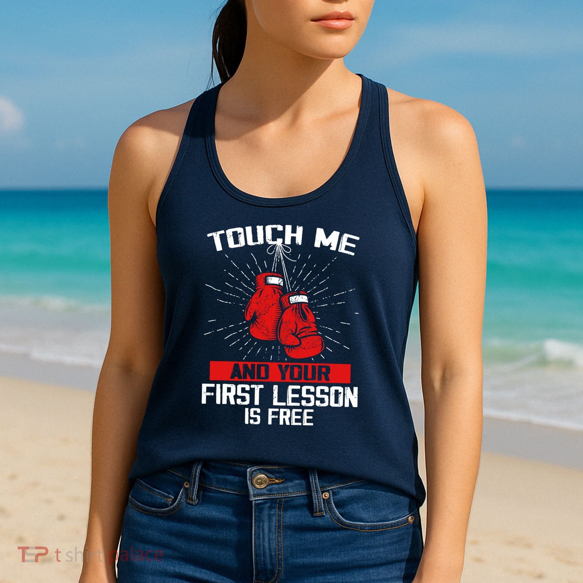 Kick Boxer Boxing Coach Funny Kick Boxing Lover Saying Women's Tank Top