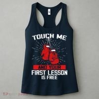 Kick Boxer Boxing Coach Funny Kick Boxing Lover Saying Women's Tank Top thumb 3