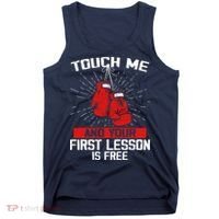 Kick Boxer Boxing Coach Funny Kick Boxing Lover Saying Tank Top thumb 0