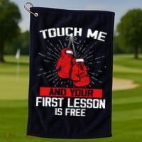 Kick Boxer Boxing Coach Funny Kick Boxing Lover Saying Golf Towel thumb 1