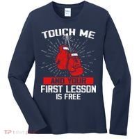 Kick Boxer Boxing Coach Funny Kick Boxing Lover Saying Women's Long Sleeve Shirt thumb 0