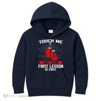 Kick Boxer Boxing Coach Funny Kick Boxing Lover Saying Kids Hoodie thumb 0
