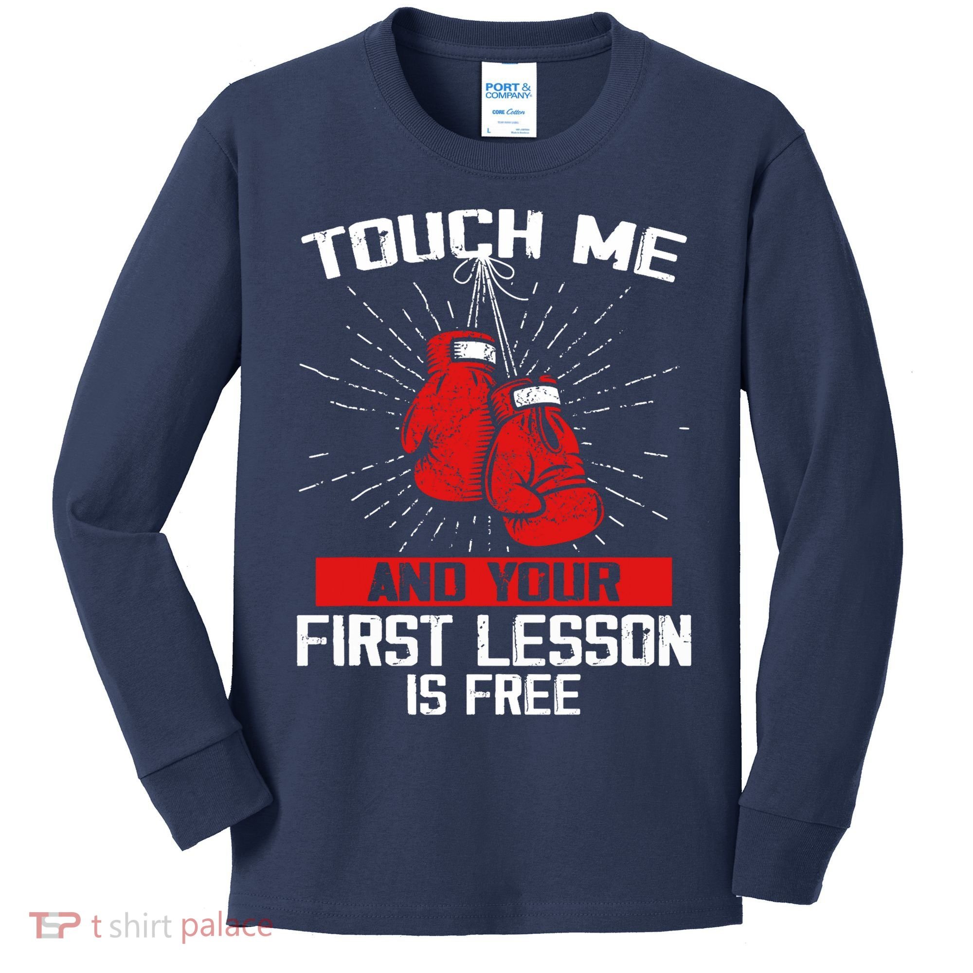 Kick Boxer Boxing Coach Funny Kick Boxing Lover Saying Kids Long Sleeve Shirt