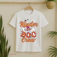 Kindergarten Boo Crew Kinder Crew Funny Teacher Halloween T-Shirt thumb 2