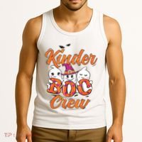 Kindergarten Boo Crew Kinder Crew Funny Teacher Halloween Tank Top thumb 3