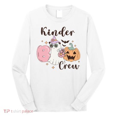 Kinder Boo Crew Kindergarten Boo Crew Kindergarten Halloween Long Sleeve Shirt