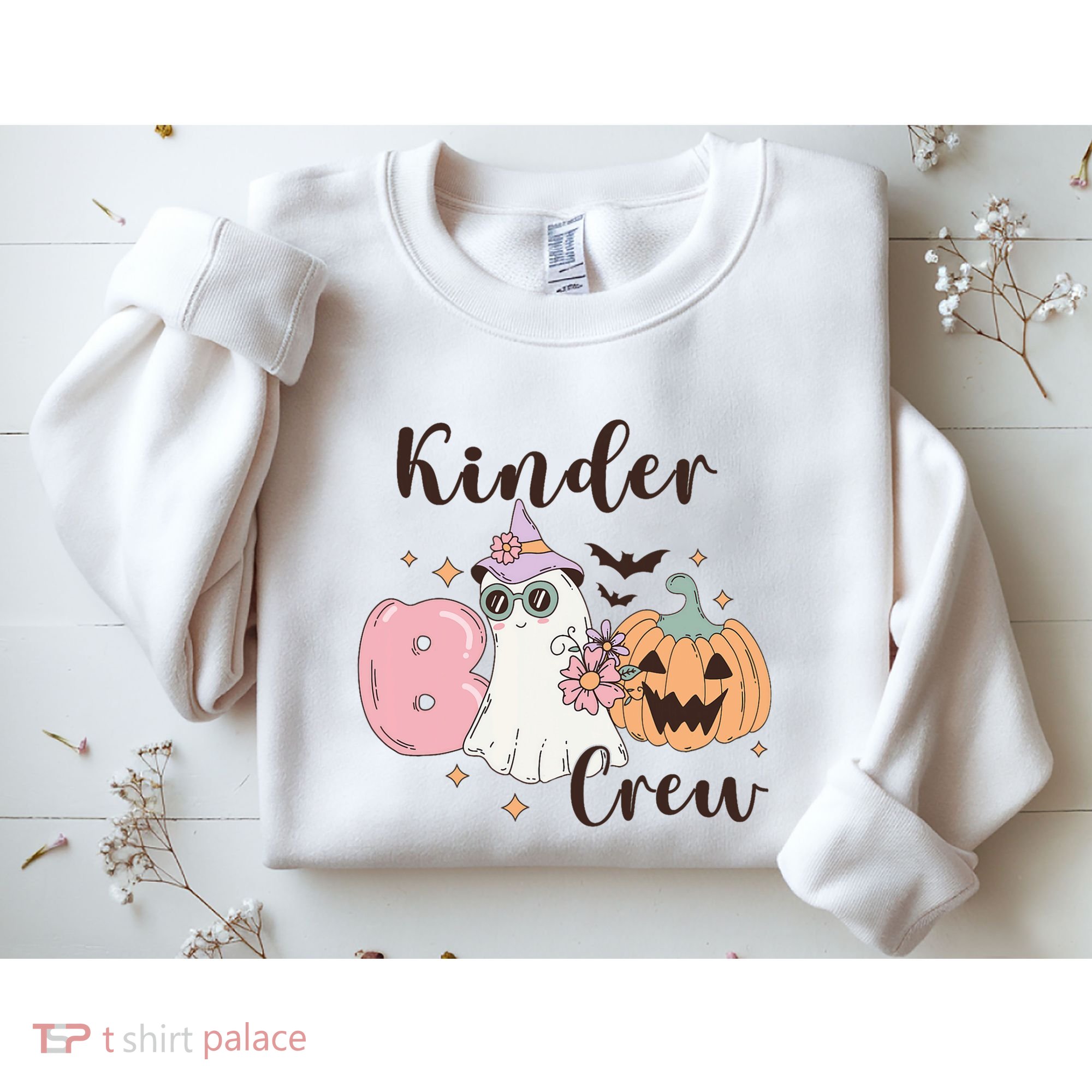 Kinder Boo Crew Kindergarten Boo Crew Kindergarten Halloween Sweatshirt