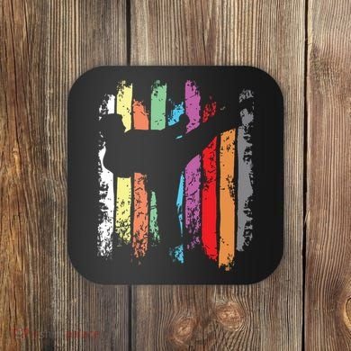 Karate Belt Colors Silhouette Coaster