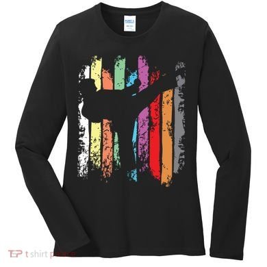 Karate Belt Colors Silhouette Women's Long Sleeve Shirt