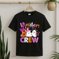 Kinder Boo Crew Kindergarten Teacher Halloween Matching T-Shirt thumb 2