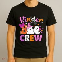 Kinder Boo Crew Kindergarten Teacher Halloween Matching T-Shirt thumb 3