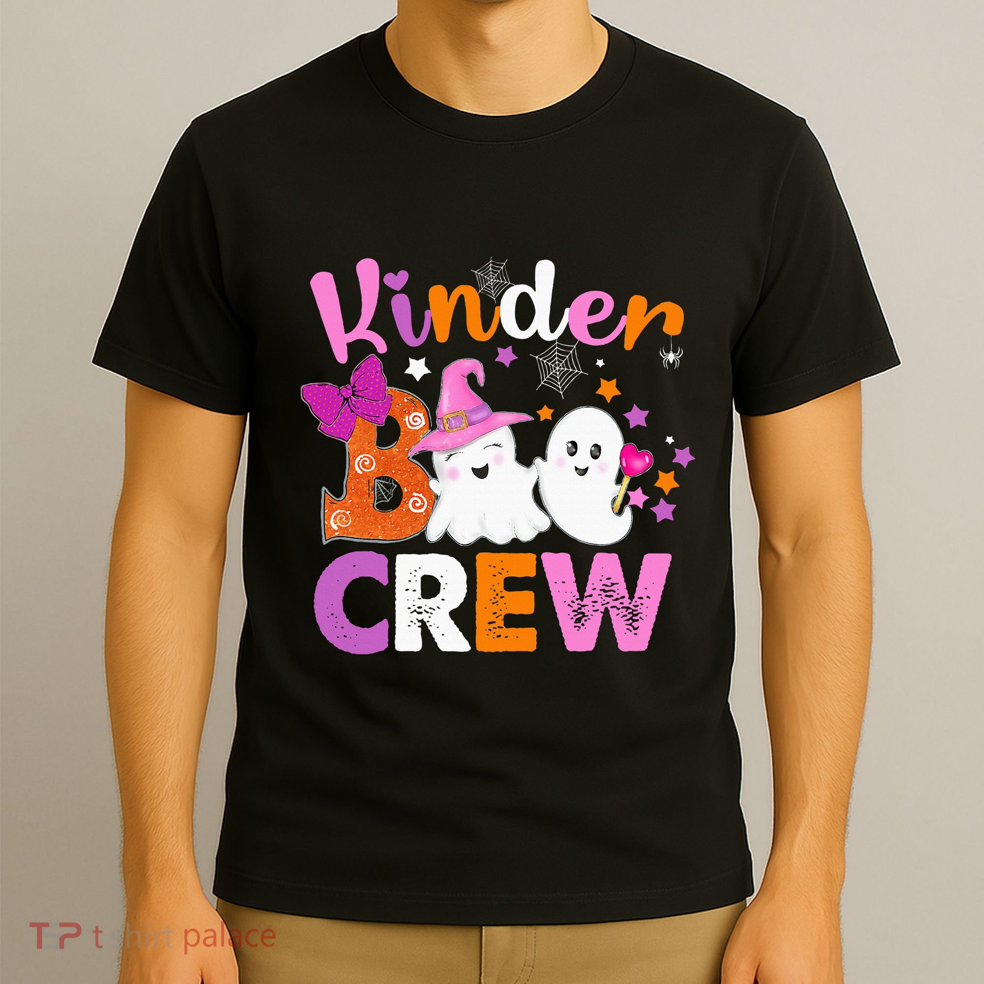 Kinder Boo Crew Kindergarten Teacher Halloween Matching T-Shirt