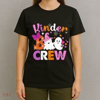 Kinder Boo Crew Kindergarten Teacher Halloween Matching T-Shirt thumb 4
