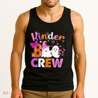 Kinder Boo Crew Kindergarten Teacher Halloween Matching Tank Top thumb 3
