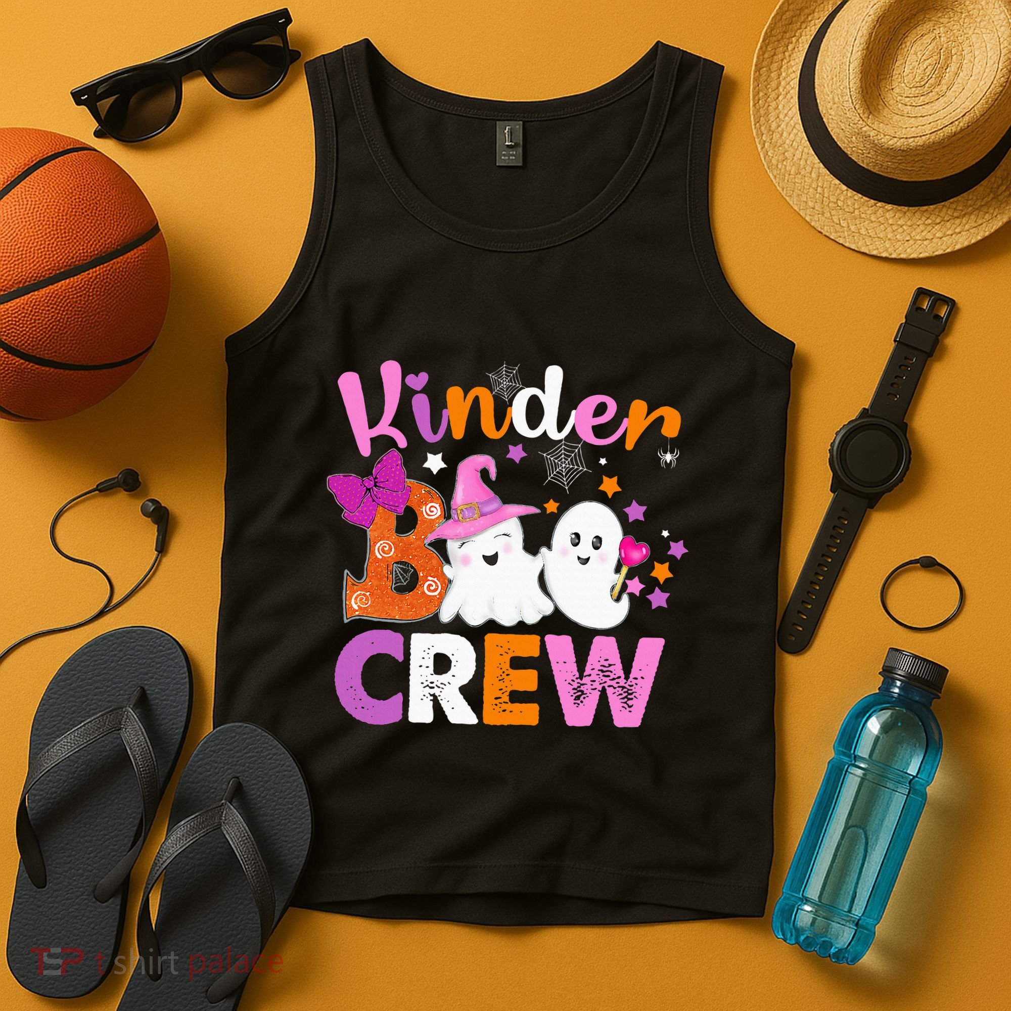 Kinder Boo Crew Kindergarten Teacher Halloween Matching Tank Top