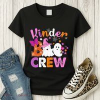 Kinder Boo Crew Kindergarten Teacher Halloween Matching Women's T-Shirt thumb 3