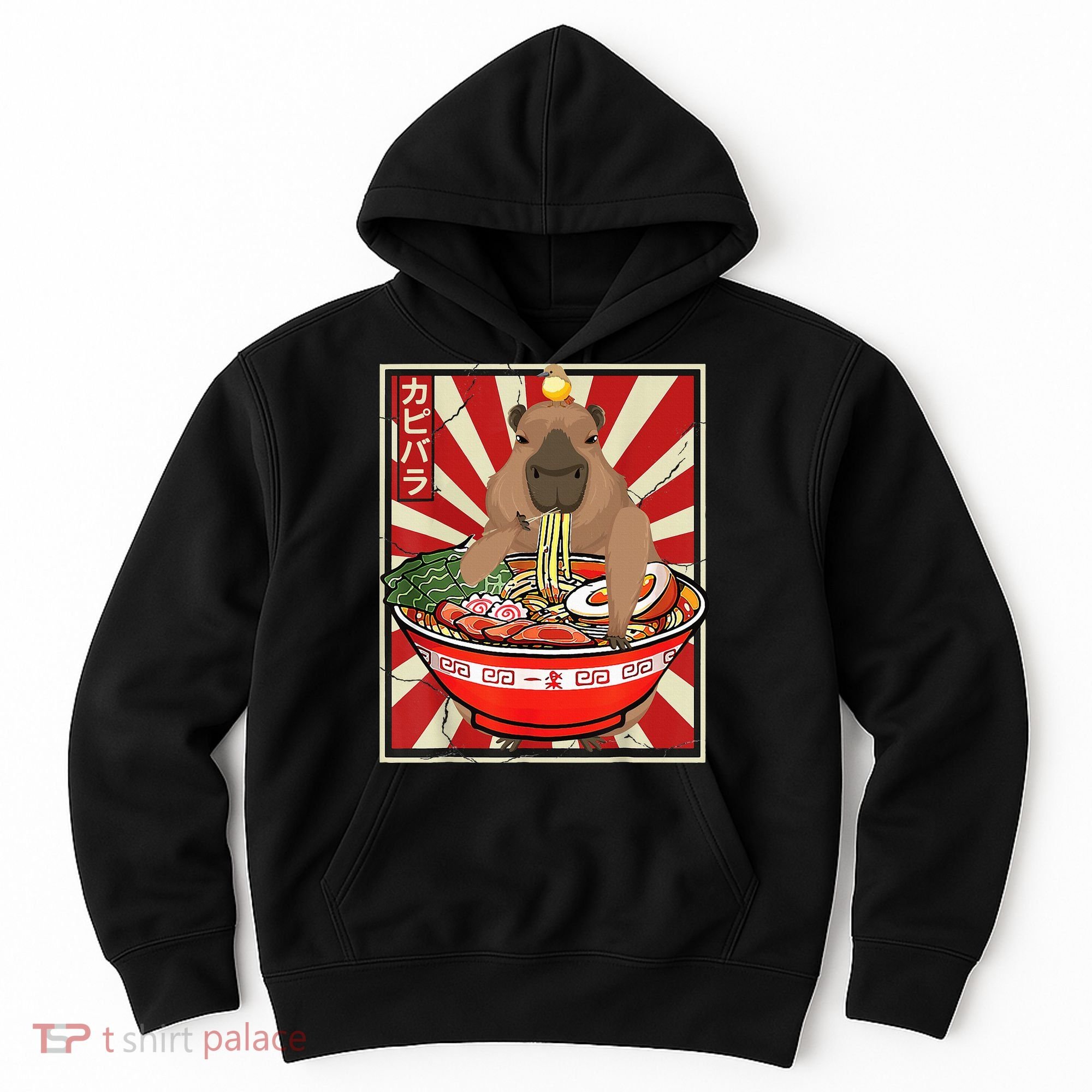 Kawaii bird Capybara Eating Ra Noodles Anime Japanese Hoodie