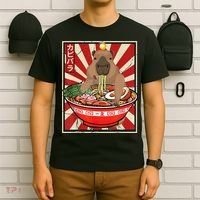Kawaii bird Capybara Eating Ra Noodles Anime Japanese T-Shirt thumb 6
