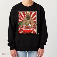 Kawaii Bird Capybara Eating Ramen Noodles Anime Japanese Women's Sweatshirt thumb 0