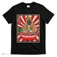 Kawaii Bird Capybara Eating Ramen Noodles Anime Japanese T-Shirt thumb 0