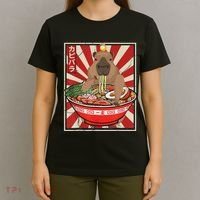 Kawaii Bird Capybara Eating Ramen Noodles Anime Japanese T-Shirt thumb 4