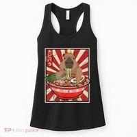 Kawaii Bird Capybara Eating Ramen Noodles Anime Japanese Women's Tank Top thumb 0