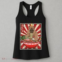 Kawaii Bird Capybara Eating Ramen Noodles Anime Japanese Women's Tank Top thumb 3