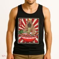 Kawaii Bird Capybara Eating Ramen Noodles Anime Japanese Tank Top thumb 3