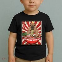 Kawaii Bird Capybara Eating Ramen Noodles Anime Japanese Toddler T-Shirt thumb 2