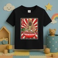 Kawaii Bird Capybara Eating Ramen Noodles Anime Japanese Toddler T-Shirt thumb 3