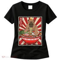 Kawaii Bird Capybara Eating Ramen Noodles Anime Japanese Women's T-Shirt thumb 0