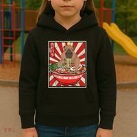 Kawaii Bird Capybara Eating Ramen Noodles Anime Japanese Kids Hoodie thumb 3
