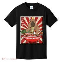 Kawaii Bird Capybara Eating Ramen Noodles Anime Japanese Kids T-Shirt thumb 0