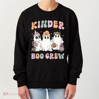 Kinder Boo Crew Halloween Floral Ghost Kindergarten Teacher Great Gift Women's Sweatshirt thumb 0