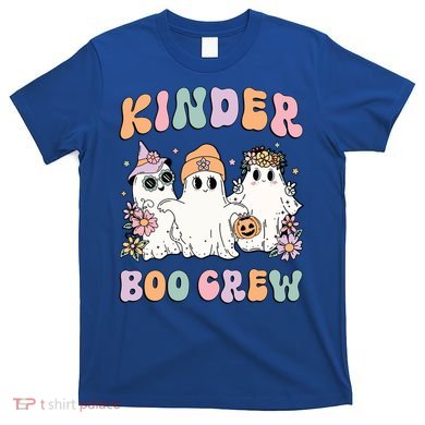 Kinder Boo Crew Halloween Floral Ghost Kindergarten Teacher Great Gift T-Shirt