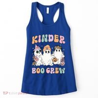 Kinder Boo Crew Halloween Floral Ghost Kindergarten Teacher Great Gift Women's Tank Top thumb 0