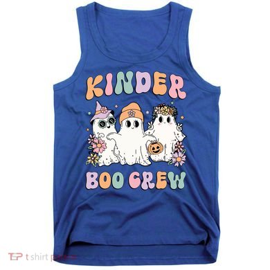 Kinder Boo Crew Halloween Floral Ghost Kindergarten Teacher Great Gift Tank Top