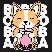 Kawaii Boba Cute Anime Dog Corgi Kawaii Tea Drjnk Dark Women's Tank Top thumb 5