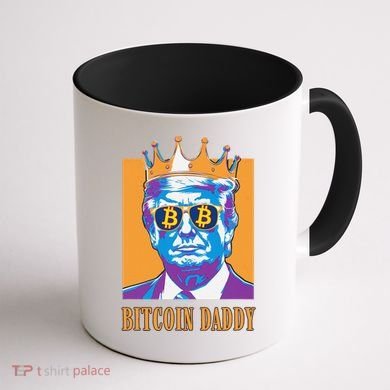 Kawaii Bitcoin Daddy Trump Crypto King Bitcoin Chill Bullrun Coffee Mug back